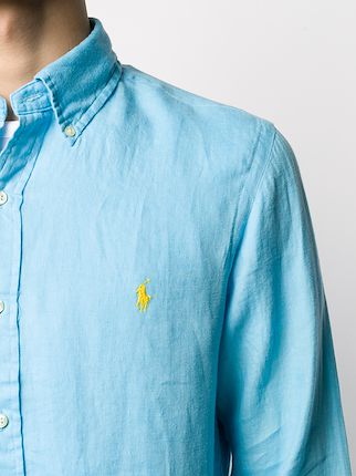 embroidered logo slim-fit shirt展示图