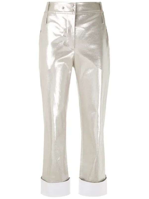 Gloria Coelho Metallic Cropped Trousers 