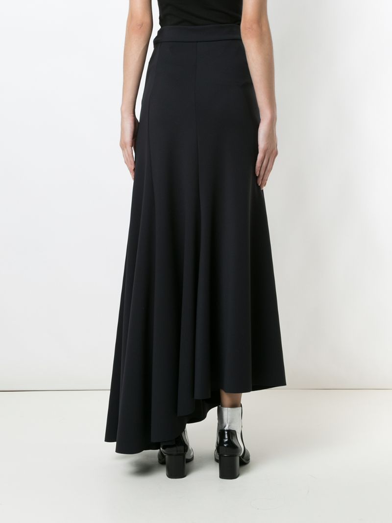 Shop Gloria Coelho Asymmetric Maxi Skirt In Black