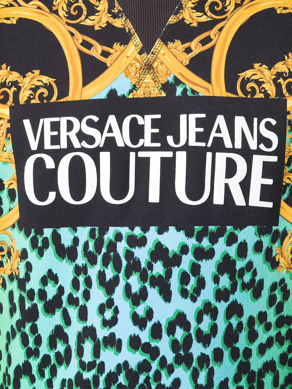 фото Versace jeans couture толстовка с леопардовым принтом и логотипом