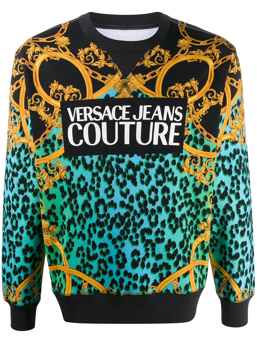 фото Versace jeans couture толстовка с леопардовым принтом и логотипом