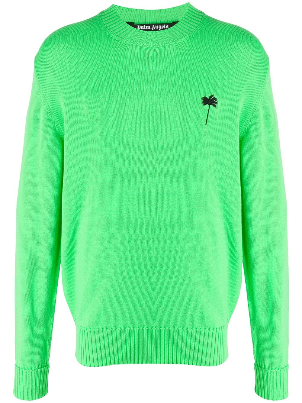 Shop Palm Angels Fluo Palm Sweater In Green