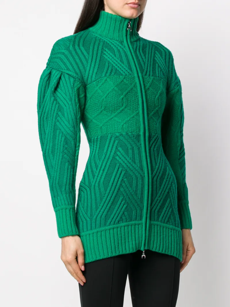 MARINE SERRE CABLE KNIT CARDIGAN