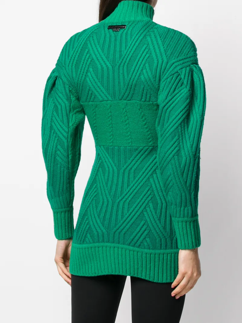 MARINE SERRE CABLE KNIT CARDIGAN
