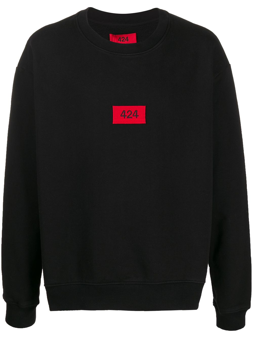 Shop 424 Logo Print Sweatshirt In Black