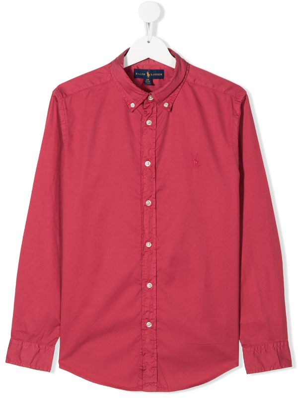 ralph lauren red button down shirt