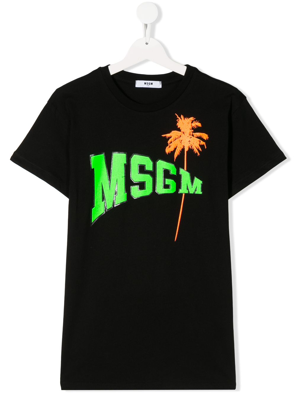 фото Msgm kids teen palm tree logo t-shirt