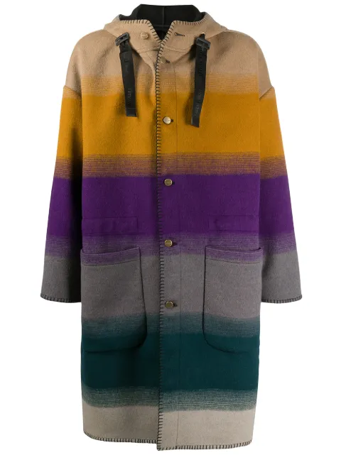 Roberto Cavalli hooded single-breasted coat