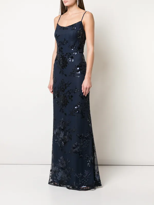 Marchesa Notte Bridesmaids Floral Sequined Bridesmaid Dress Farfetch