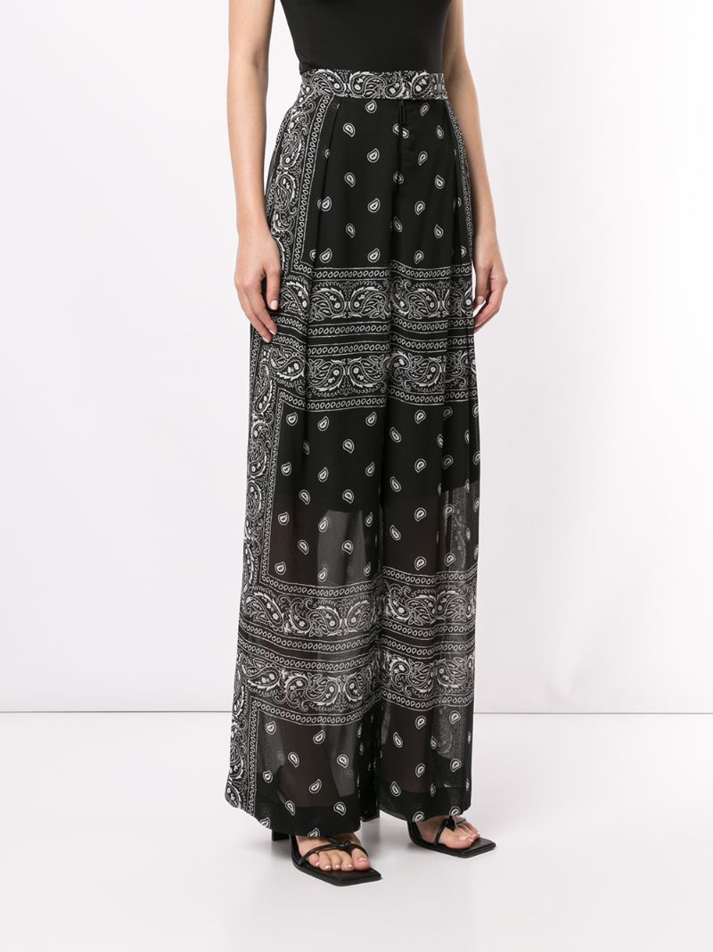 Shop Dion Lee Bandana-print Sheer Trousers In Black