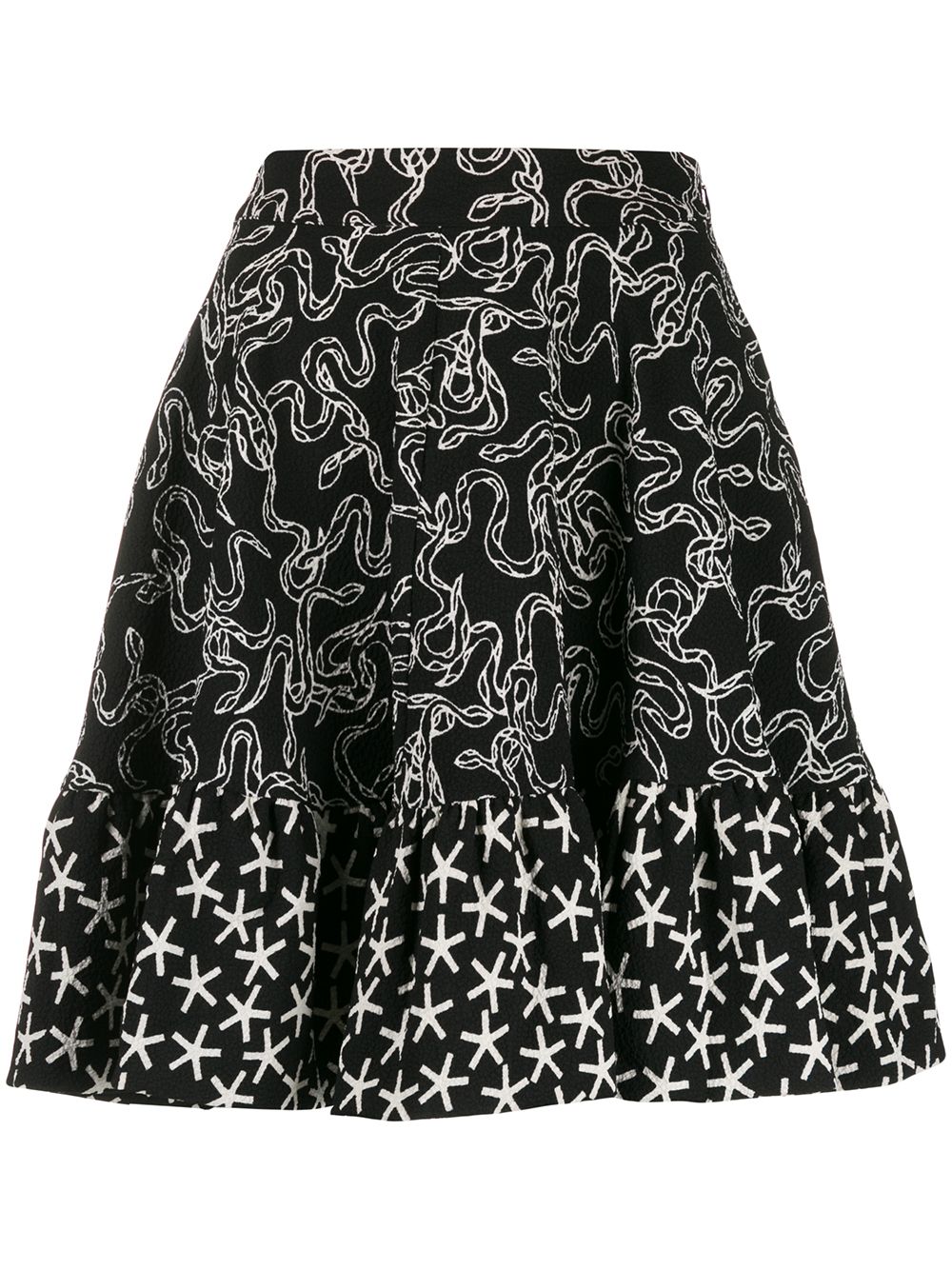 Stine Goya Abstract Print Skirt In Schwarz