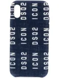 DSQUARED2 denim logo iPhone X case - Blue