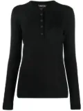 TOM FORD long sleeve polo shirt - Black