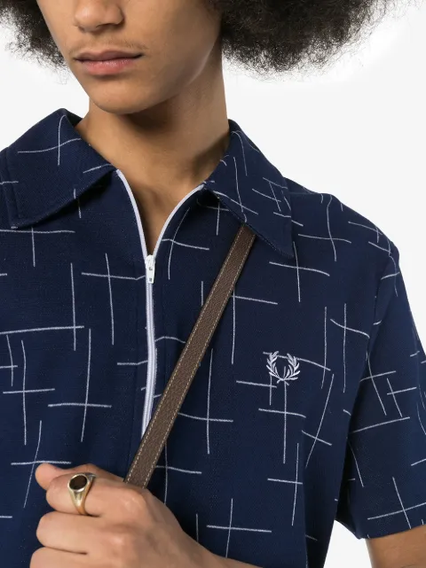 Shop blue Fred Perry Cross Hatch logo 