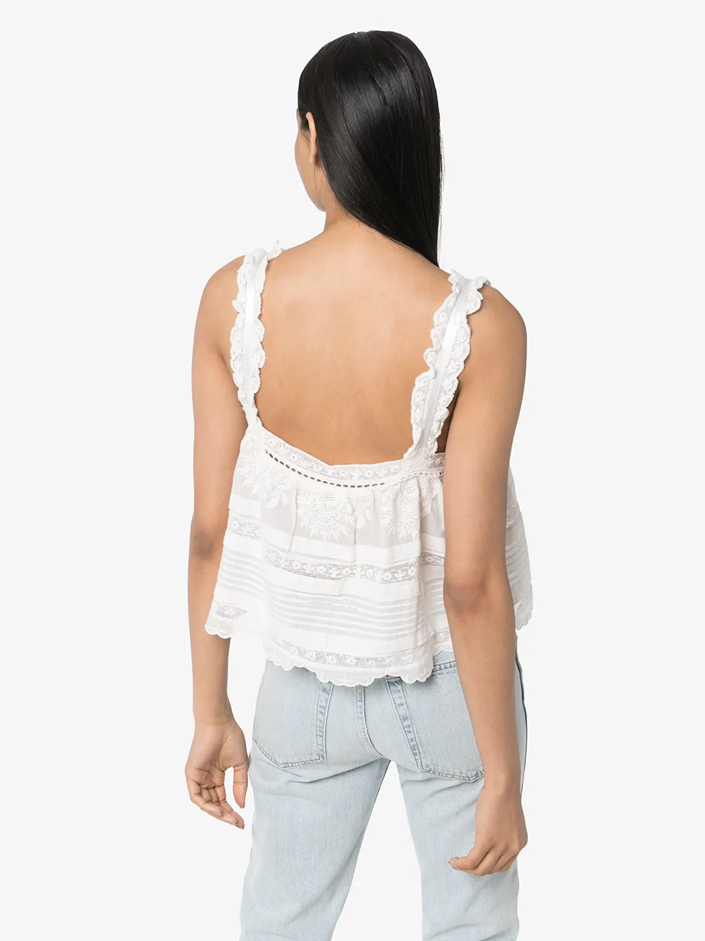  Loveshackfancy Top Sully Crop - Bianco 