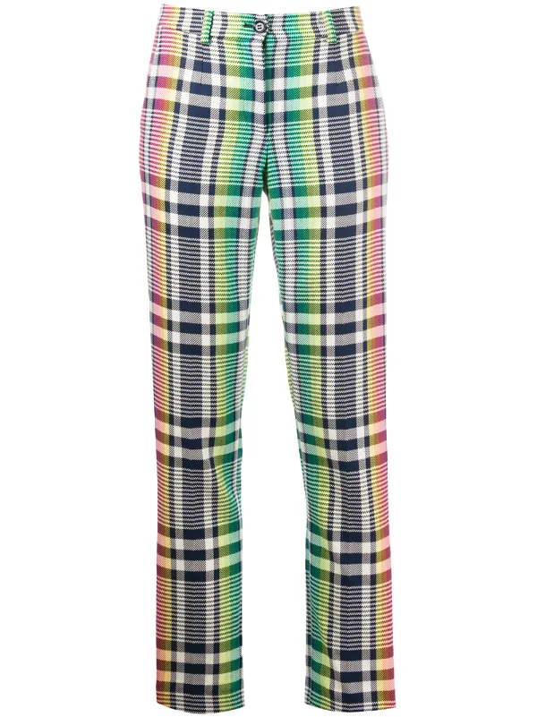 high waisted check pants
