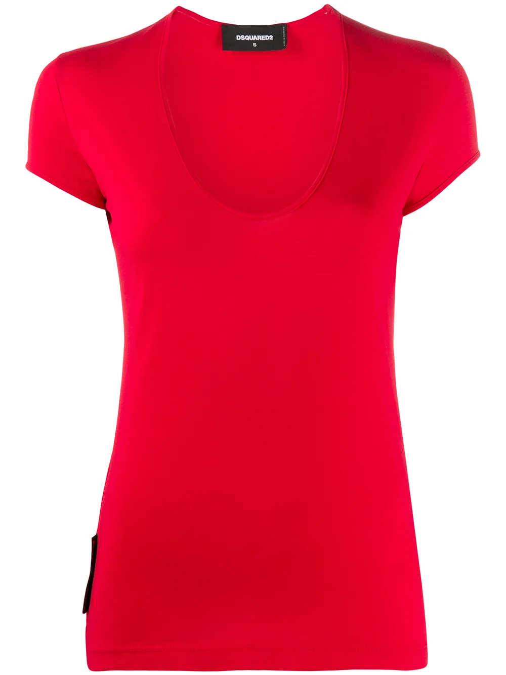 Dsquared2 Scoop Neck Fitted T-shirt In Red