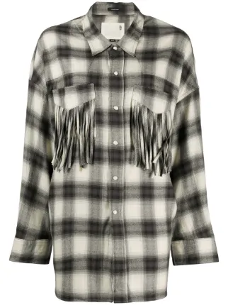R13 Camicia A Quadri Con Frange Farfetch