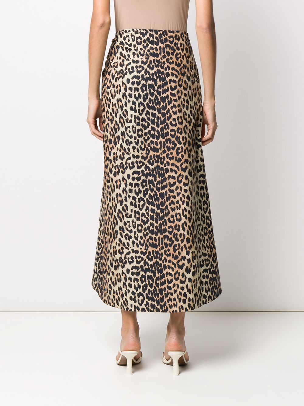 фото Ganni юбка с леопардовым принтом и сборками