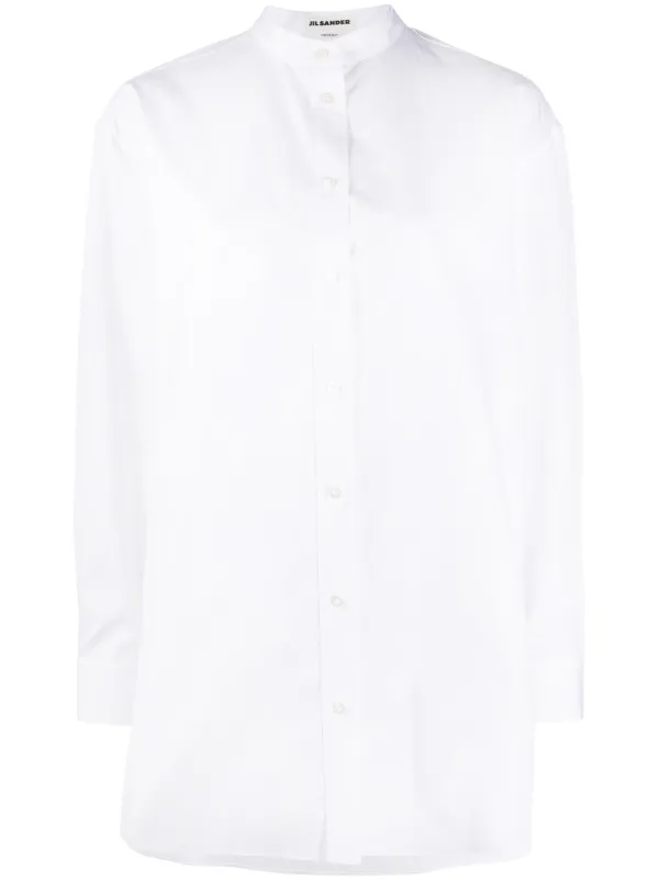 Shop Jil Sander band collar shirt with 