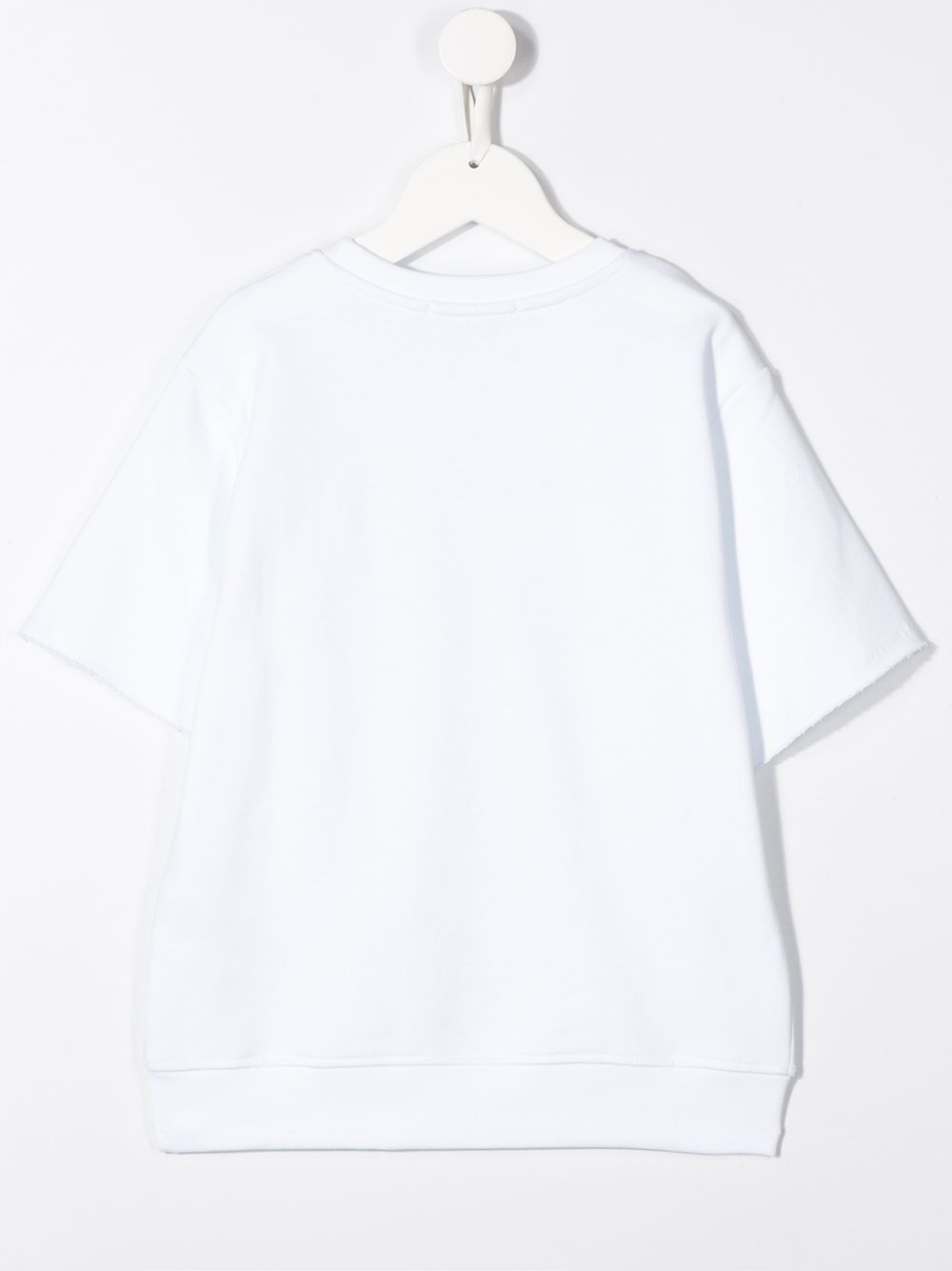 Shop Msgm Logo Stamp Short Sleeve Sweatshirt In White