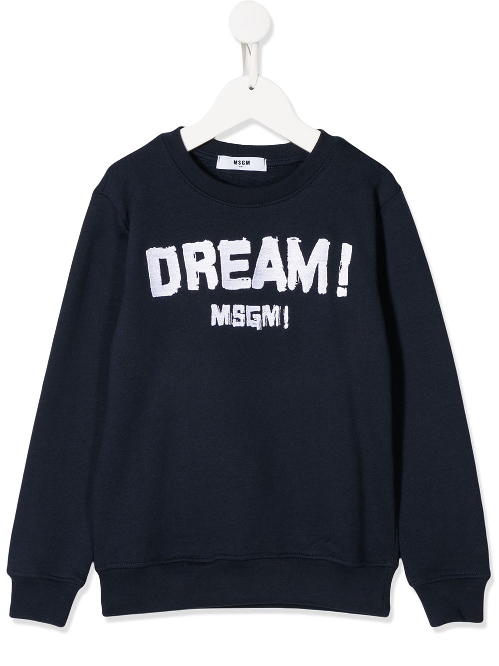 Msgm Kids' Logo Print Sweatshirt In Blue