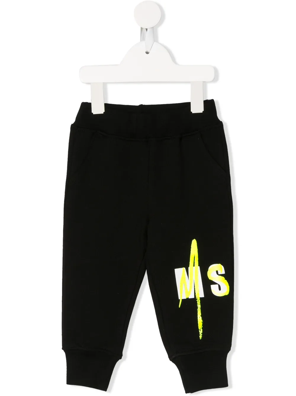 Msgm Babies' Logo Print Track Trousers In Black