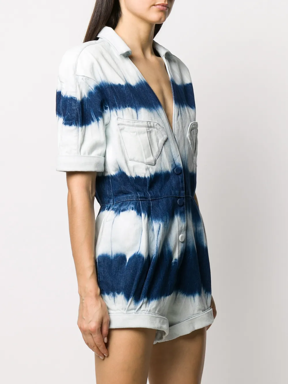 tie dye denim jumpsuit