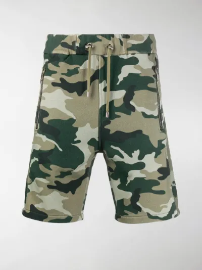 Balmain camouflage print track shorts 