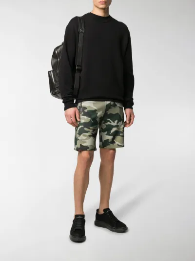 Balmain camouflage print track shorts 