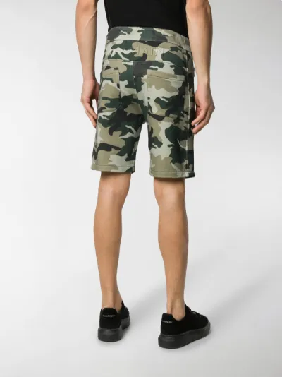 Balmain camouflage print track shorts 