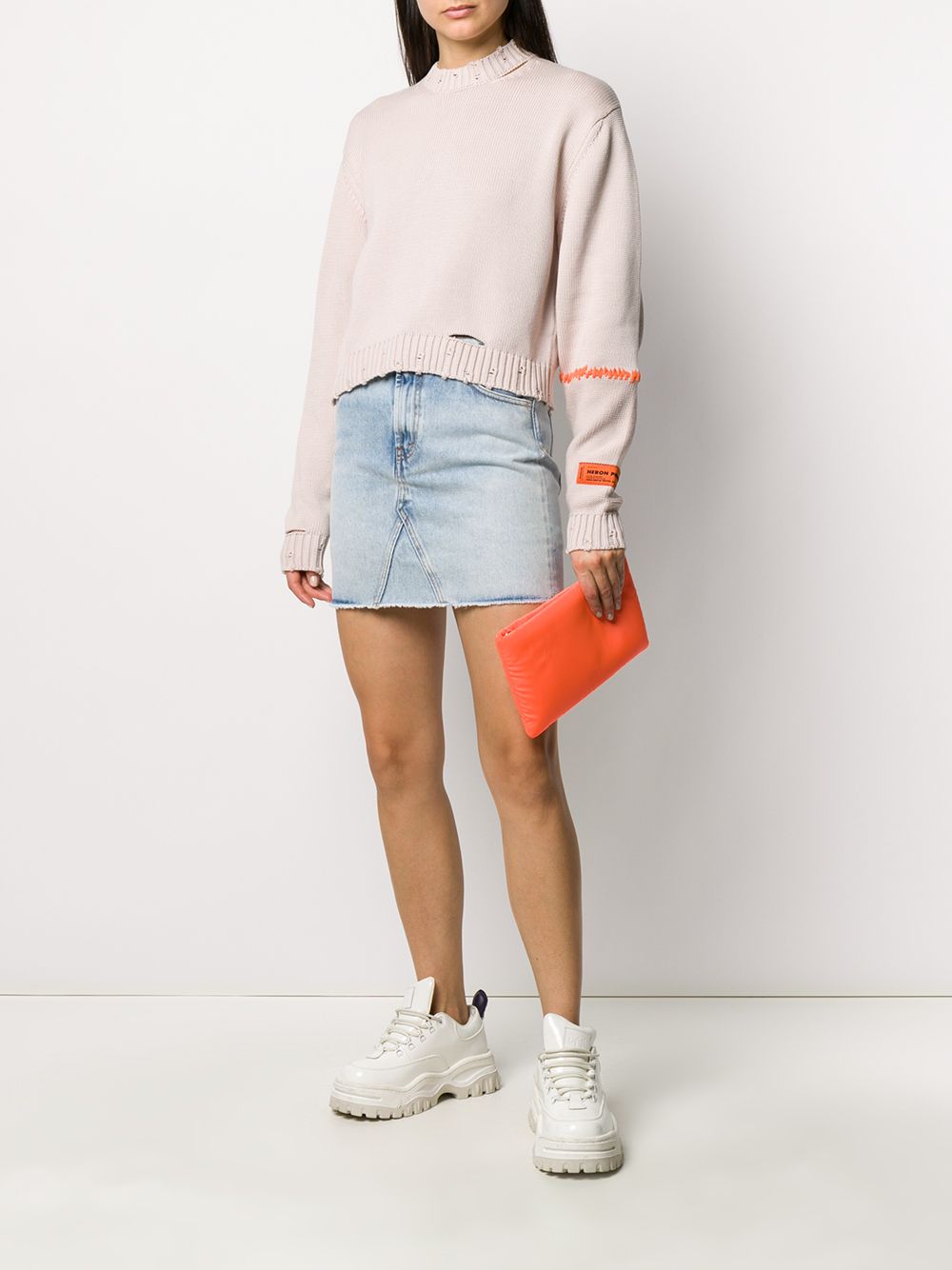 фото Heron preston distressed knitted jumper