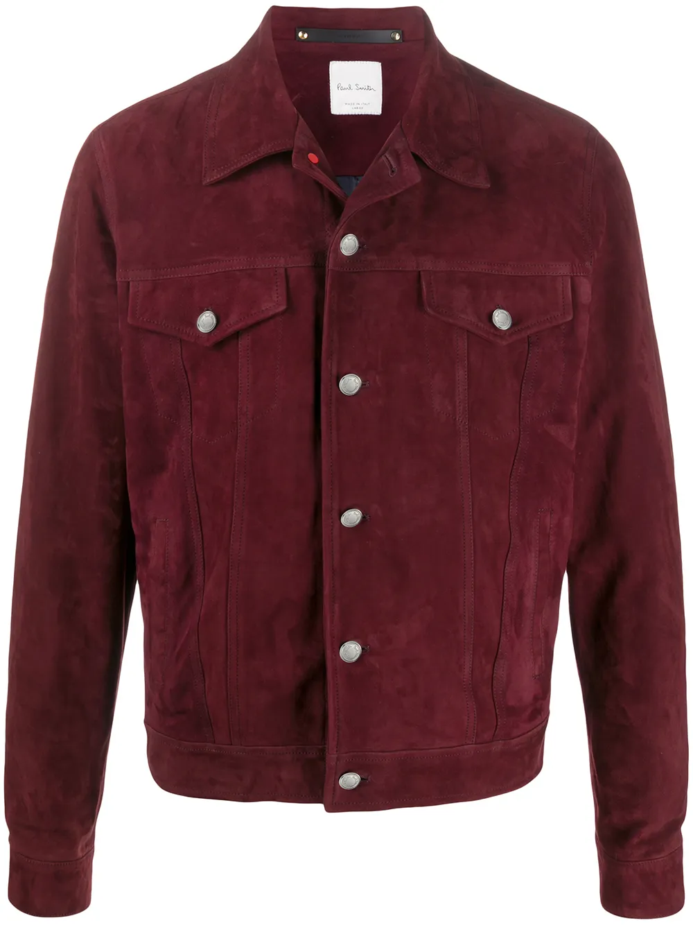 Paul Smith Suede Trucker Jacket In Red