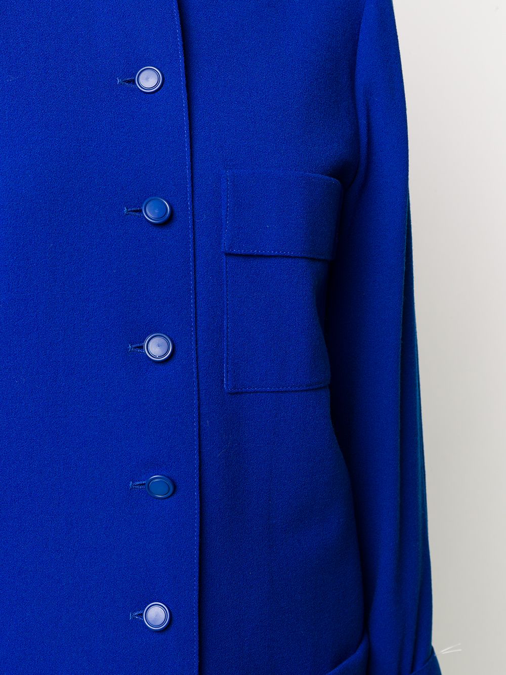 Pre-owned Jean Louis Scherrer 1990s Round Neck Jacket In Blue