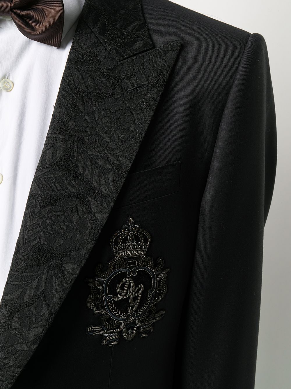 Shop Dolce & Gabbana Logo-patch Tuxedo Blazer In Black