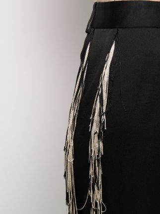 fringed satin wide-leg tuxedo trousers展示图