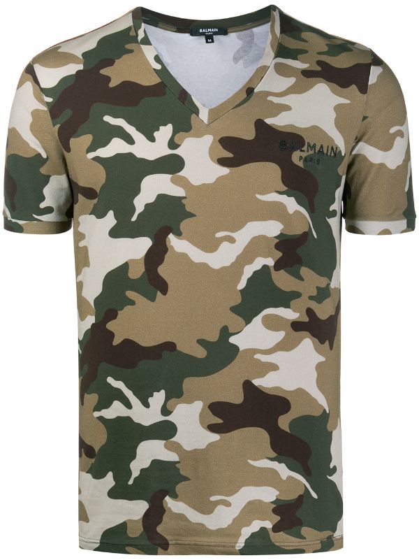 Balmain camo discount shirt