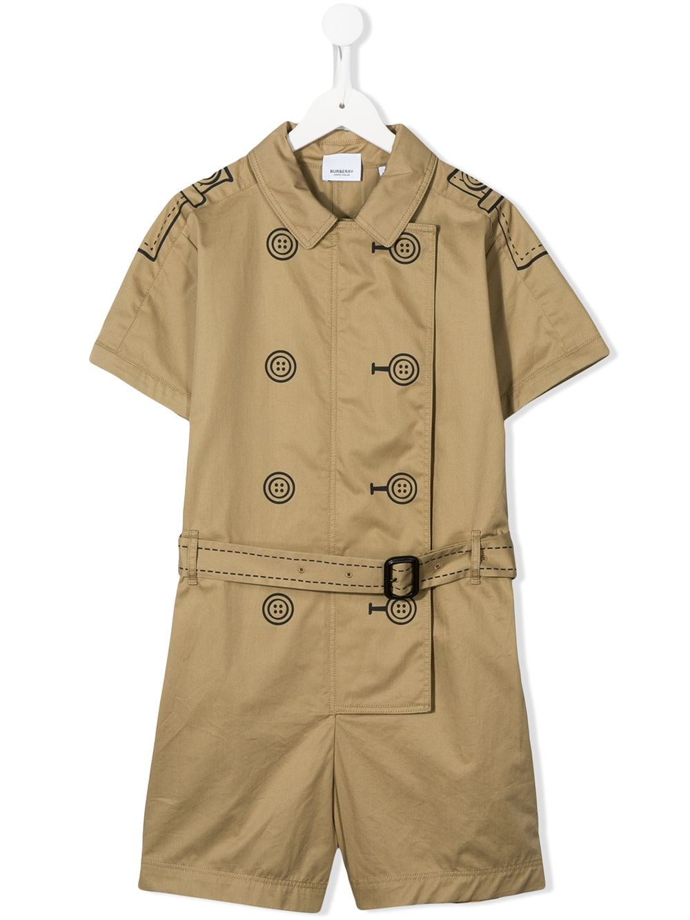 Burberry Teen Trench Style Playsuit In Neutrals