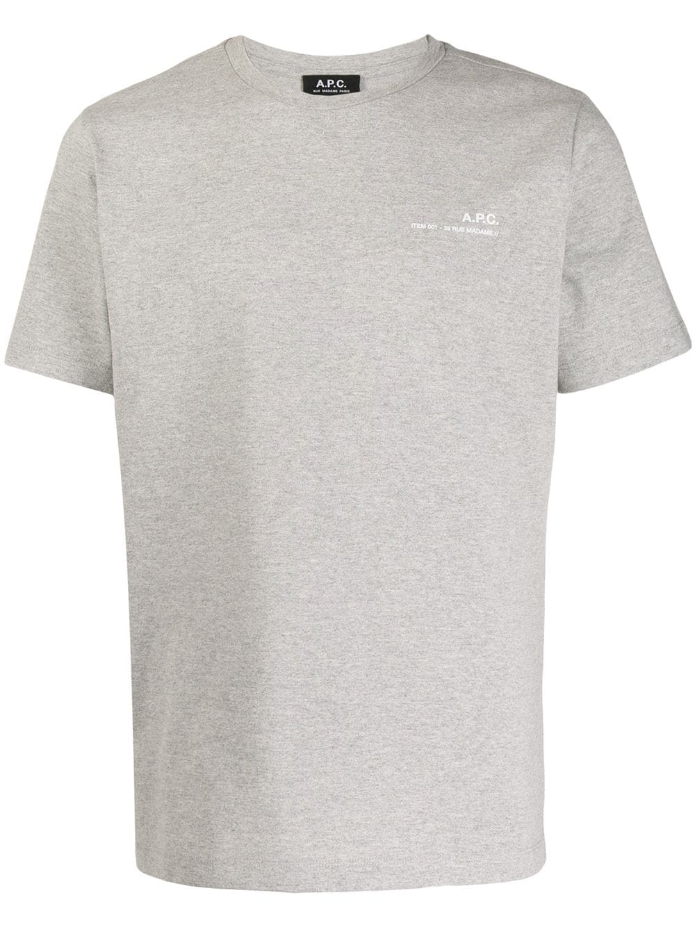 Shop Apc Chest Logo T-shirt In Grey