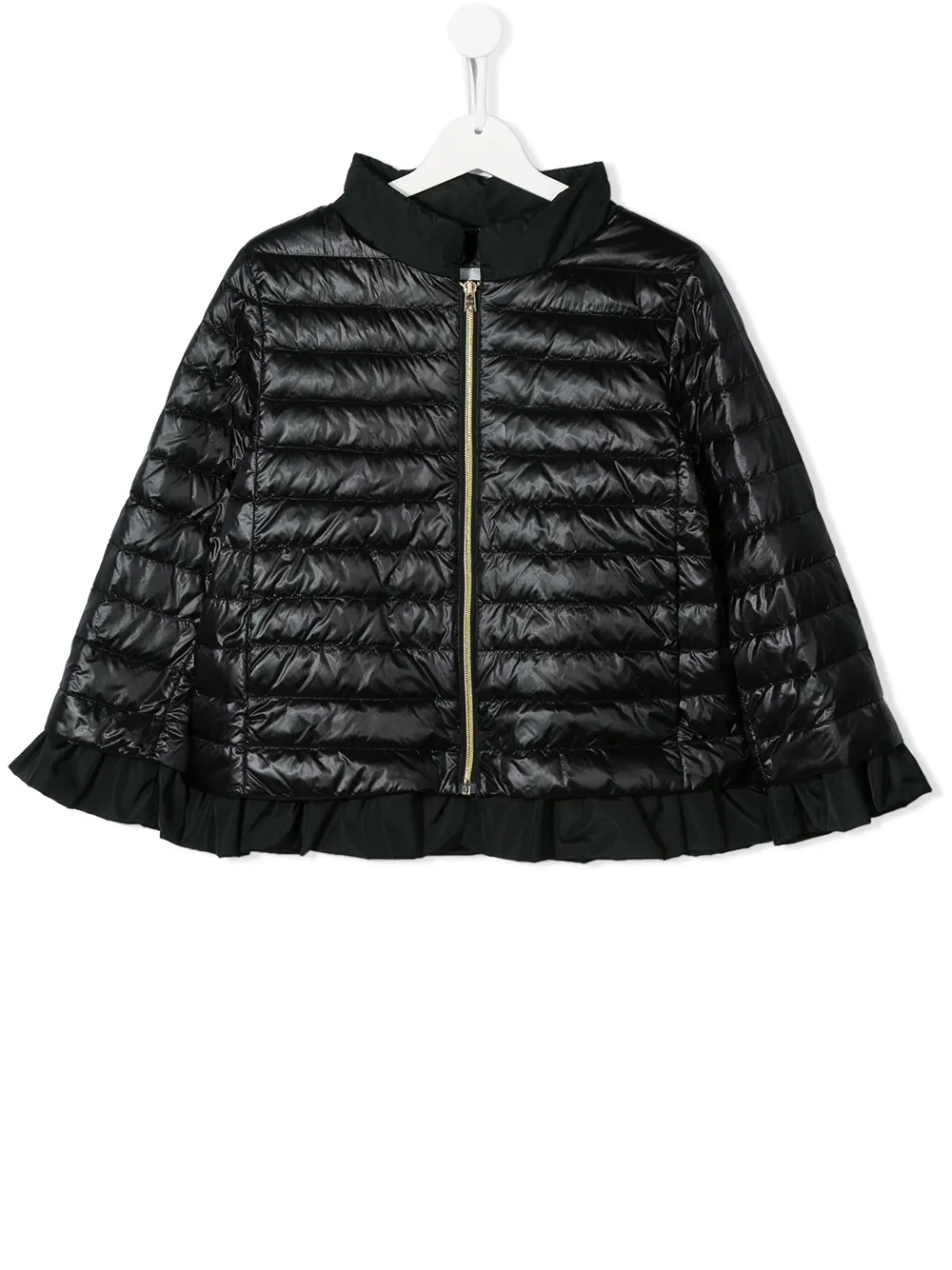 Herno Babies' Ruffle-trimmed Down Coat In Black