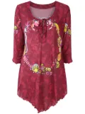 Amir Slama sea-motif lace-up dress - Red