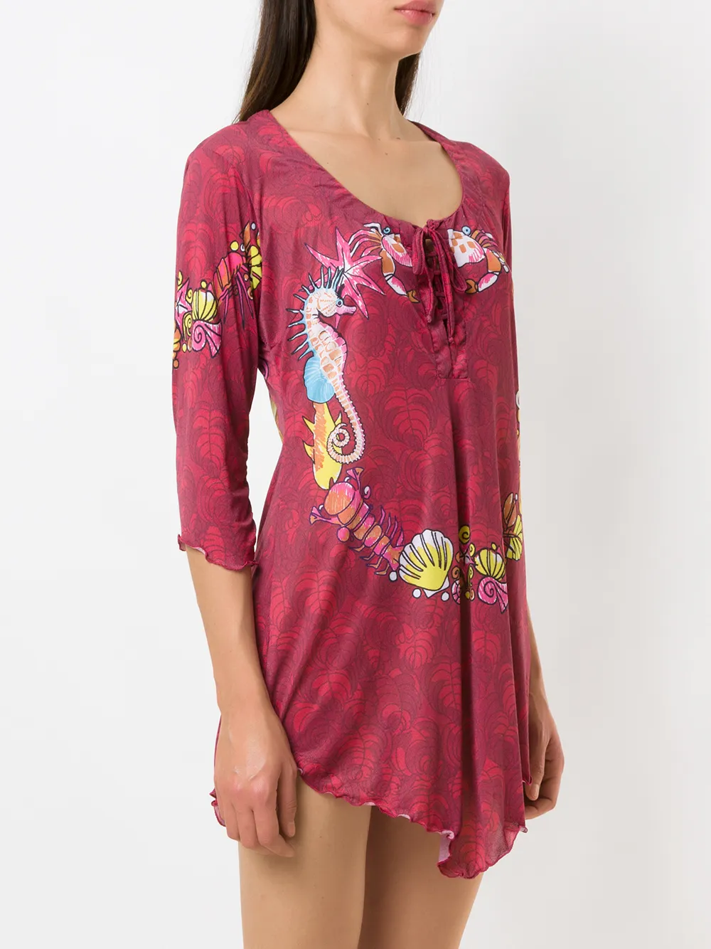 Amir Slama Jurk met print Rood