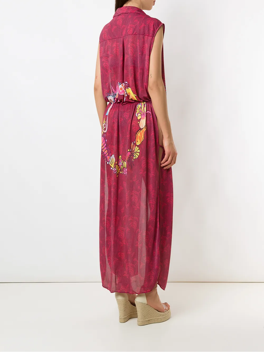 Amir Slama Strandjurk met print Rood