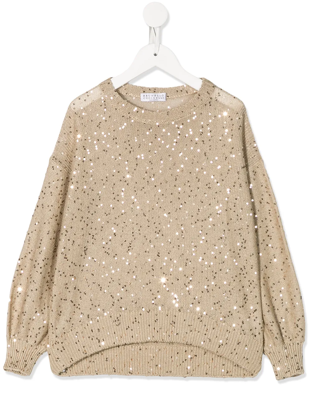 

Brunello Cucinelli Kids sequin embroidered blouse - Neutro