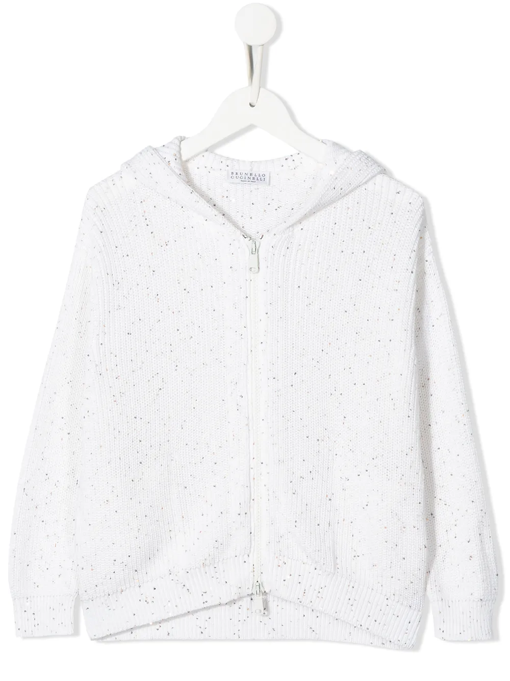 Brunello Cucinelli Kids трикотажный кардиган с капюшоном