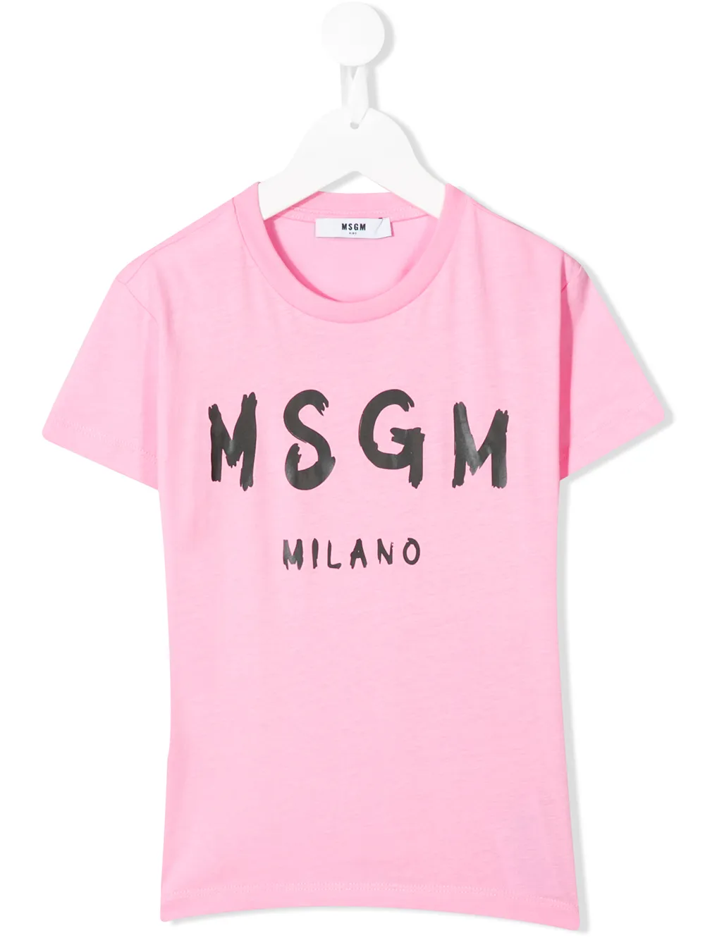 Msgm Kids' Logo Print T-shirt In Pink