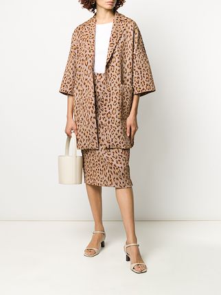 oversized leopard print coat展示图