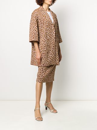 oversized leopard print coat展示图