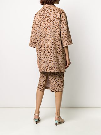 oversized leopard print coat展示图