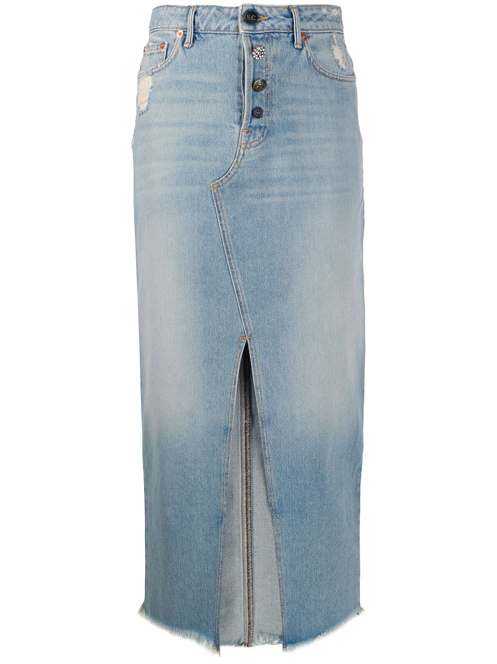 SEMICOUTURE DENIM MIDI SKIRT